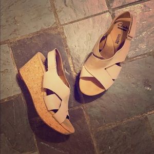 Clark’s cork wedges size 6